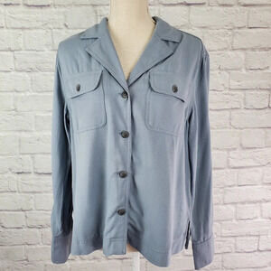 Max Jeans Shirt Jacket Slate Blue Sz S NWT